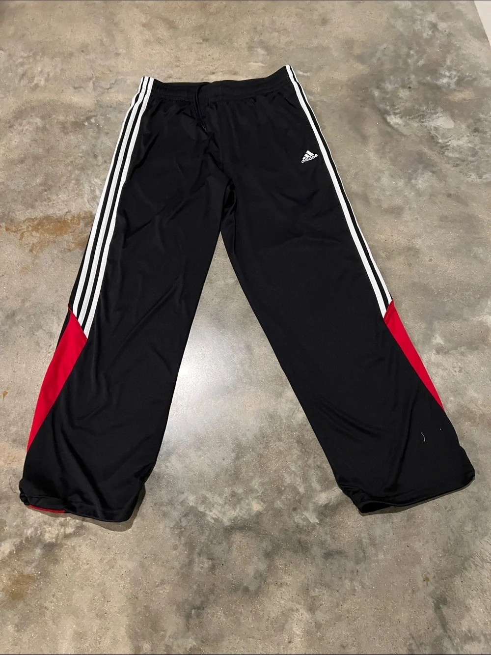 Adidas Men Black Track Pants with Red Accent